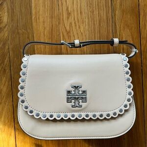 Tory Burch Britten Studded Crossbody Shoulder Bag In Light Nougat MSRP: $598